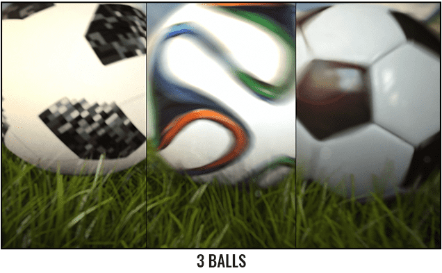 Soccer Ball Rolling Across The Field After Effects Template - 3 balls.