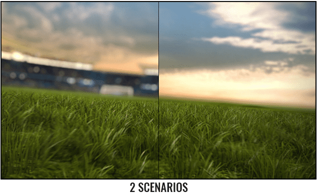 Soccer Ball Rolling Across The Field After Effects Template - Two scenarios.