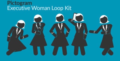 Pictogram Executive Woman Loop Kit Motion Graphics Element -Thumb.