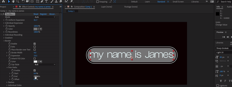 Text Animation on After Effects - TextBox V2