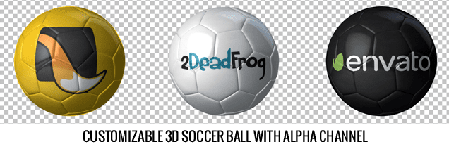 Balls And Flags After Effects Template - Customizable 3D Soccer Ball With Alpha Channel.