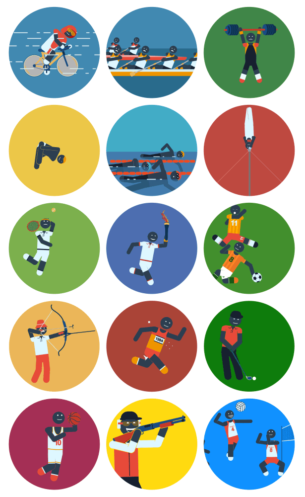 Pictogram Sport Icons Motion Graphics Element .